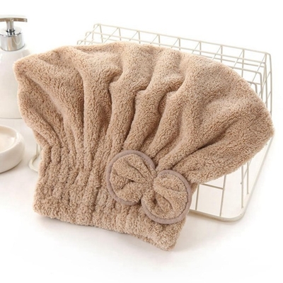 Easy Wear 400gsm Coral Fleece Hair Towel Super Soft Custom Design