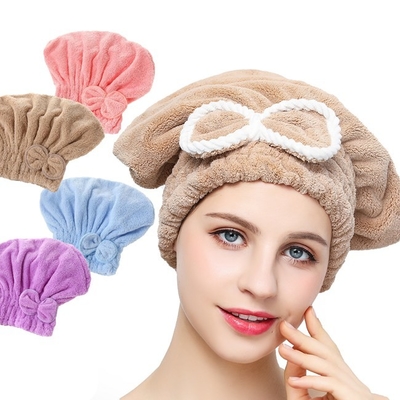 Easy Wear 400gsm Coral Fleece Hair Towel Super Soft Custom Design