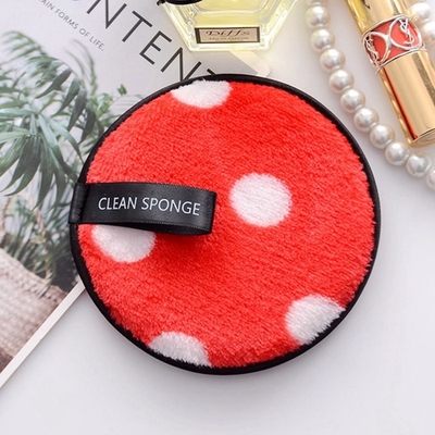 9cm Reusable Makeup Remover Pads Round Shape Facial Cleaning Microfiber Fabric