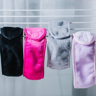 Carol Fleece Designer Velcro Face Cleansing Headband For Bath Shower